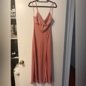 Light pink satin dress zara